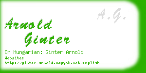 arnold ginter business card
